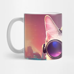 Cool Japanese Techno Cat In Japan Neon City Mug